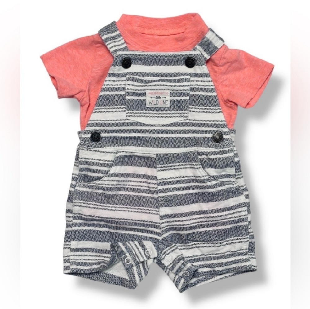 CARTER’S 2 Piece Tee & Shortalls Set - Mommy’s Little Wild One - Picture 1 of 7